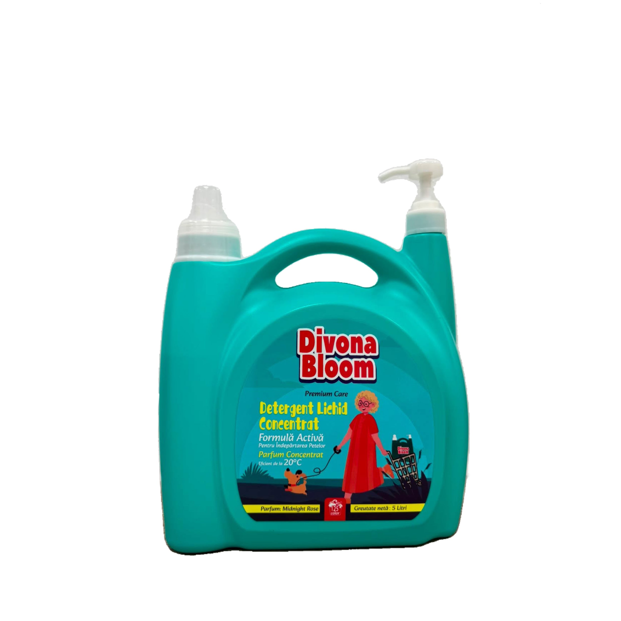 Detergent Lichid Concentrat Divona Bloom, 5 Litri, 125 spălări